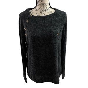 Women’s dark gray soft long sleeve sweater with buttons size xxl runs like a med